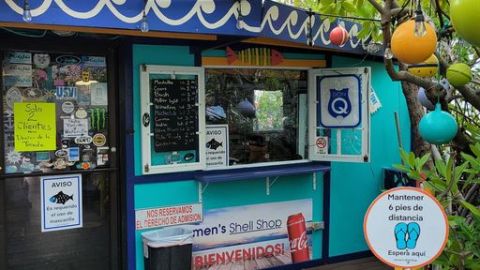 a sign above a store